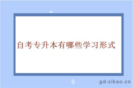 自考专升本有哪些学习形式