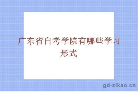 广东省自考学院有哪些学习形式