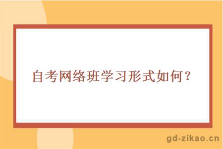 自考网络班学习形式如何？