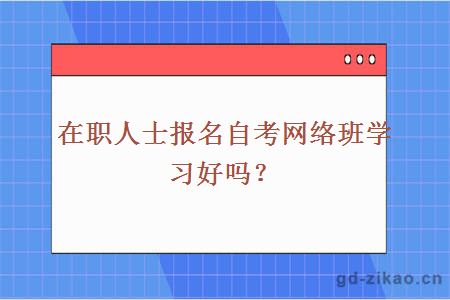 在职人士报名自考网络班学习好吗？