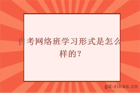 自考网络班学习形式是怎么样的？