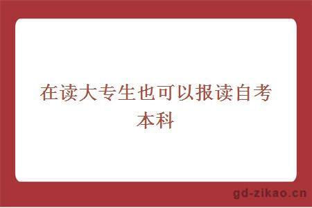 在读大专生也可以报读自考本科