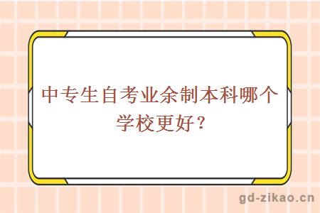 中专生自考业余制本科哪个学校更好？