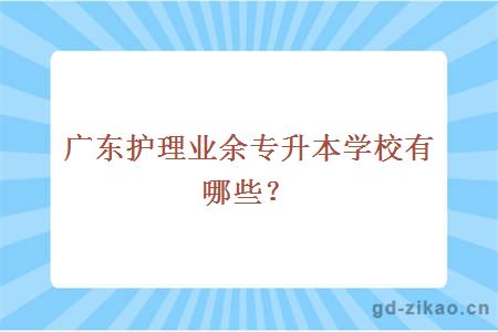 广东护理业余专升本学校有哪些？