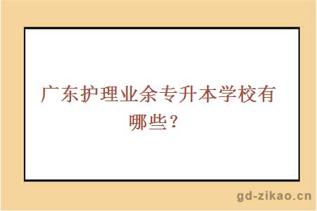 广东护理业余专升本学校有哪些？