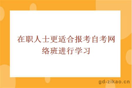 在职人士更适合报考自考网络班进行学习