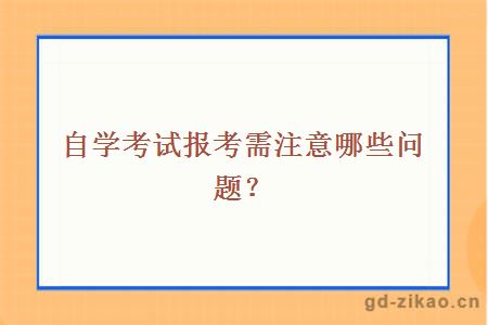 自学考试报考需注意哪些问题？