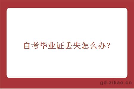 自考毕业证丢失怎么办?
