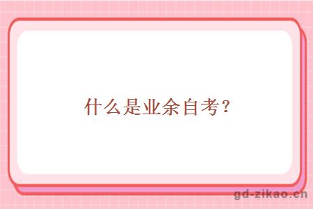 什么是业余自考?