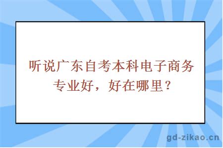 听说广东自考本科电子商务专业好，好在哪里？