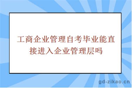 工商企业管理自考毕业能直接进入企业管理层吗