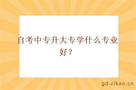 自考中专升大专学什么专业好?