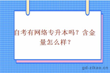 自考有网络专升本吗?含金量怎么样?