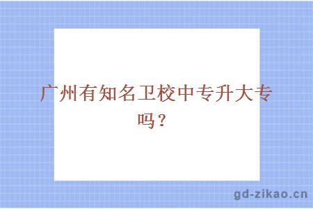 广州有知名卫校中专升大专吗？