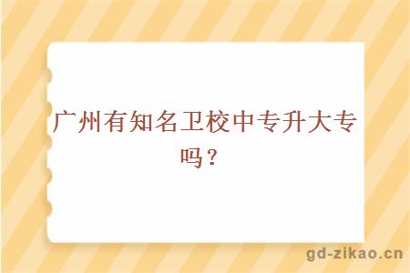 广州有知名卫校中专升大专吗？