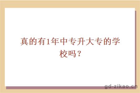 真的有1年中专升大专的学校吗？