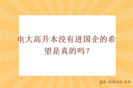 电大高升本没有进国企的希望是真的吗？