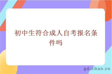 初中生符合成人自考报名条件吗