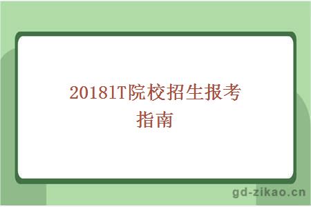 2018lT院校招生报考指南