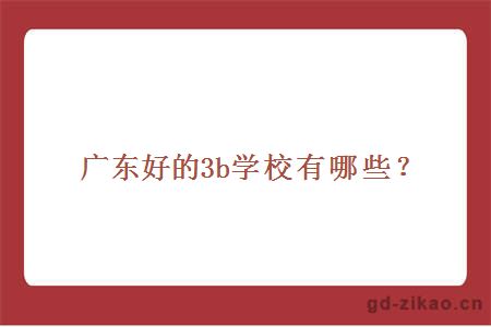 广东好的3b学校有哪些？