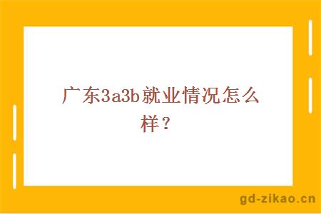 广东3a3b就业情况怎么样？