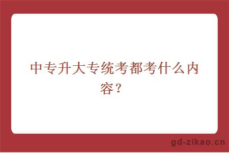 中专升大专统考都考什么内容？