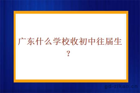 什么学校收往届初中生