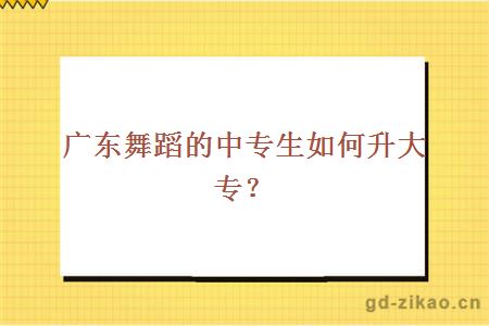 广东舞蹈学校中专升大专