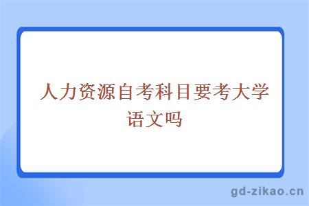 人力资源自考科目要考大学语文吗