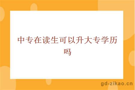 中专在读生可以升大专学历吗