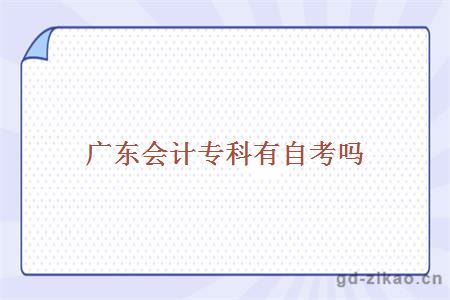 广东会计专科有自考吗