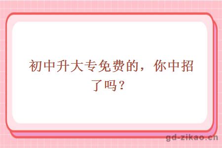 初中升大专免费