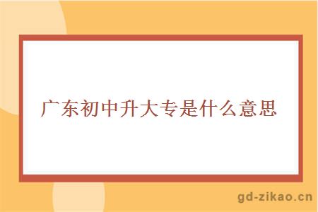 广东初中升大专是什么意思