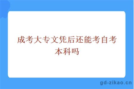 成考大专文凭后还能考自考本科吗