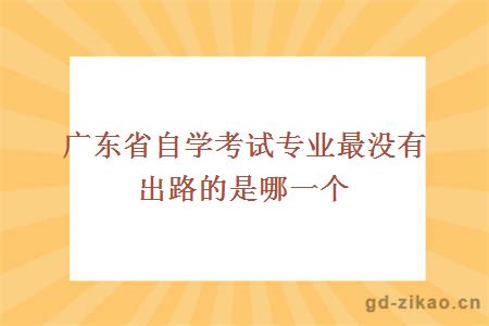 广东省自学考试专业最没有出路的是哪一个