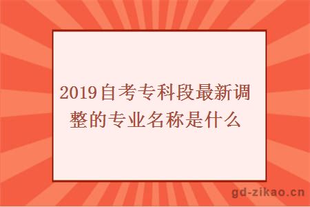 2019自考专科段最新调整的专业名称是什么
