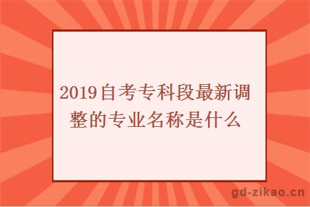 2019自考专科段最新调整的专业名称是什么