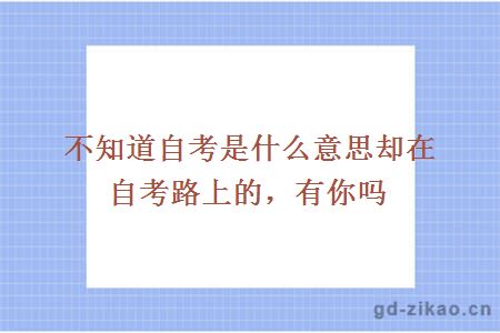 不知道自考是什么意思却在自考路上的，有你吗