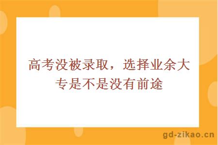 高考没被录取，选择业余大专是不是没有前途