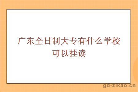 广东全日制大专有什么学校可以挂读