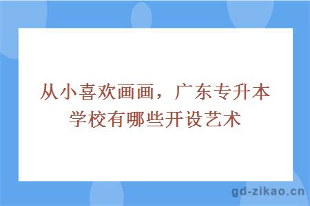 从小喜欢画画，广东专升本学校有哪些开设艺术