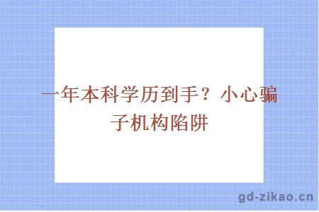 一年本科学历到手？小心骗子机构陷阱