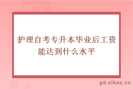 护理自考专升本毕业后工资能达到什么水平