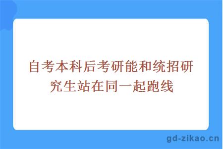 自考本科后考研能和统招研究生站在同一起跑线