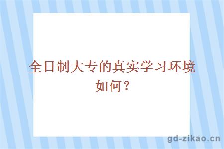 全日制大专的真实学习环境如何