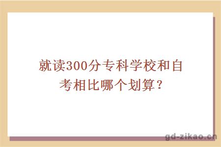 就读300分专科学校和自考相比哪个划算？