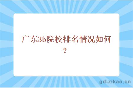 广东3b院校排名情况如何