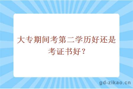 大专期间考第二学历好还是考证书好