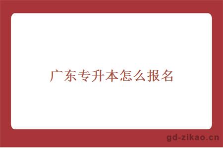 广东专升本怎么报名