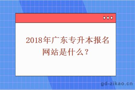 2018年广东专升本报名网站是什么？